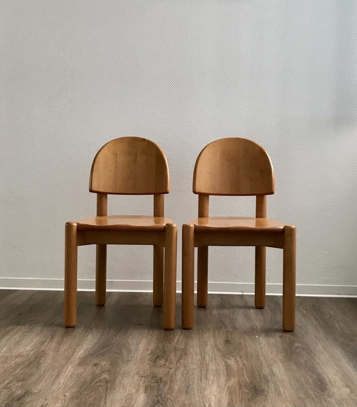 2x Team 7 stoelen Rainer Daumiller van Erle gelakt