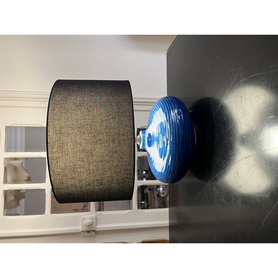 Image 1 of Vintage blauwe keramische lamp, Italië 1980