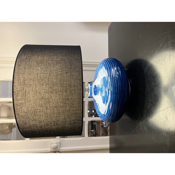 Image 1 of Vintage blauwe keramische lamp, Italië 1980