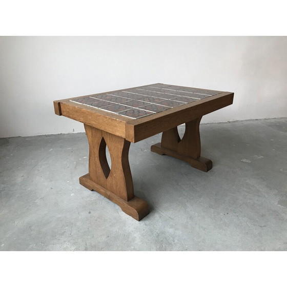 Image 1 of Vintage massief eiken salontafel van Guillerme en Chambron, 1950