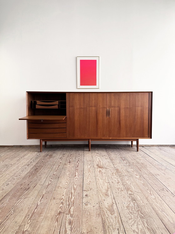 Image 1 of Groot Deens Mid Century Modern Dressoir in teak met jaloeziedeuren van Arne Vodder voor Sibast