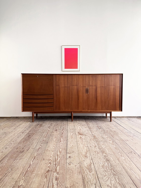 Image 1 of Groot Deens Mid Century Modern Dressoir in teak met jaloeziedeuren van Arne Vodder voor Sibast