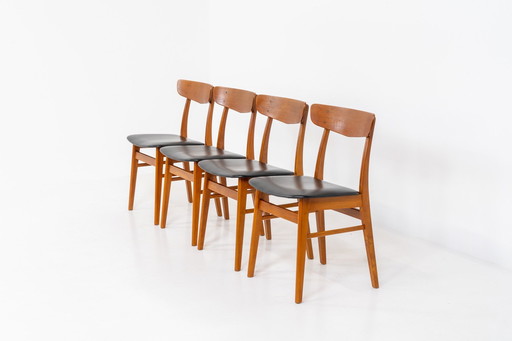 Set van 4 Mosbøl eetkamerstoelen van Findahl (Denemarken, 1960S).