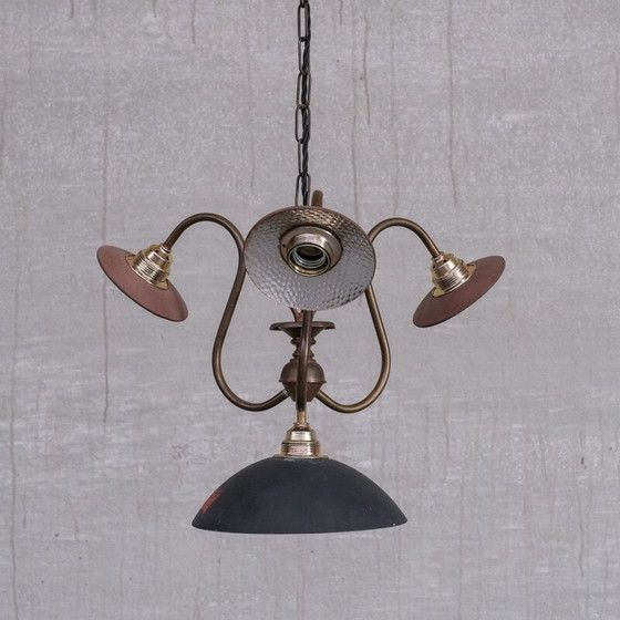 Image 1 of Vintage Engelse kwikglazen hanglamp, jaren 1930