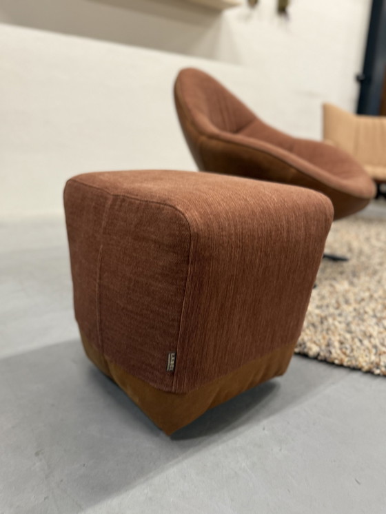 Image 1 of Label Vandenberg Zium Pouffe Yak Leer & Ferrar Stof