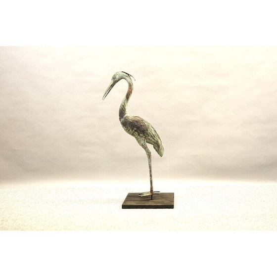 Image 1 of Vintage kraanvogel sculptuur van messing en brons, Duitsland 1960