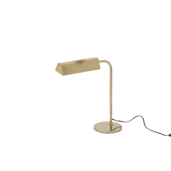 Image 1 of Vintage verguld messing bibliotheeklamp, 1970