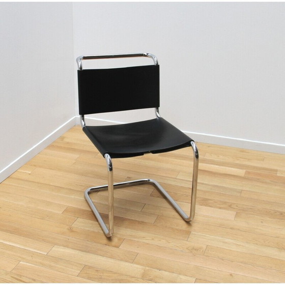 Image 1 of Set van 4 vintage B33 verchroomd aluminium en leren stoelen van Marcel Breuer, 1960