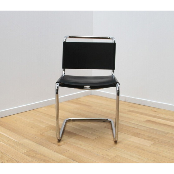 Image 1 of Set van 4 vintage B33 verchroomd aluminium en leren stoelen van Marcel Breuer, 1960