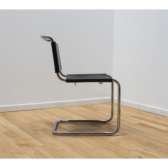 Image 1 of Set van 4 vintage B33 verchroomd aluminium en leren stoelen van Marcel Breuer, 1960