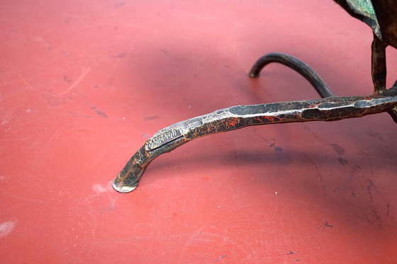 Image 1 of Vintage Hollywood Regency bladvormige salontafel van Metaal en Glas