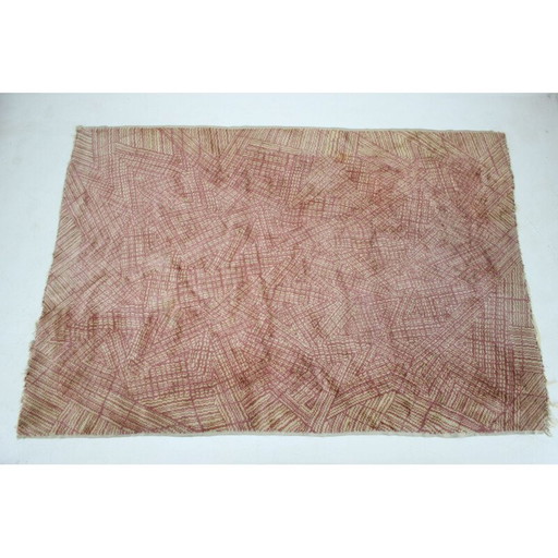 Vintage gedessineerd tapijt, Tsjecho-Slowakije 1950