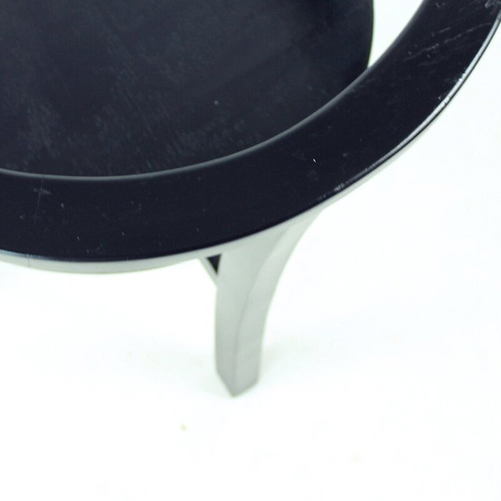 Image 1 of Set van 4 vintage zwart eiken eetkamerstoelen, Tsjecho-Slowakije 1930