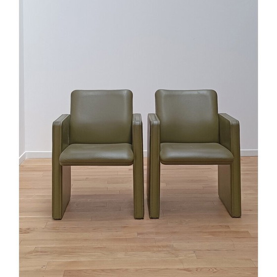 Image 1 of Vintage Thf fauteuil in hout en leer van Poltrona Frau, 1990