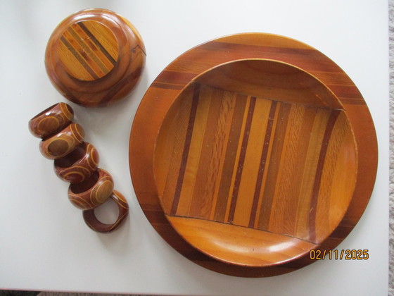 Image 1 of Vintage Houten Schalen Van Sovereign Native Timbers Of New Sealand