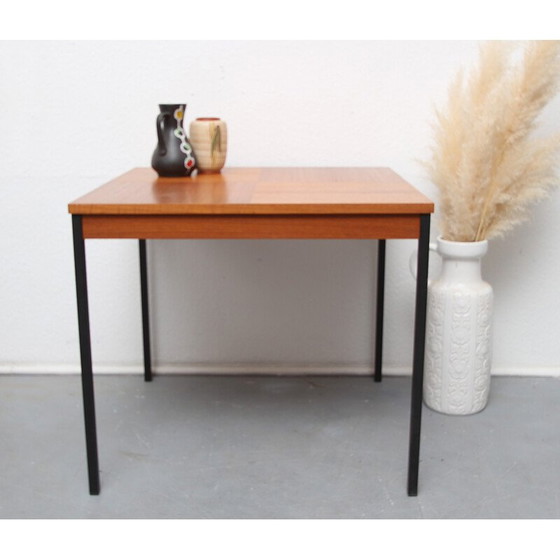 Image 1 of Vintage vierkante salontafel van teakhout en metaal, 1960