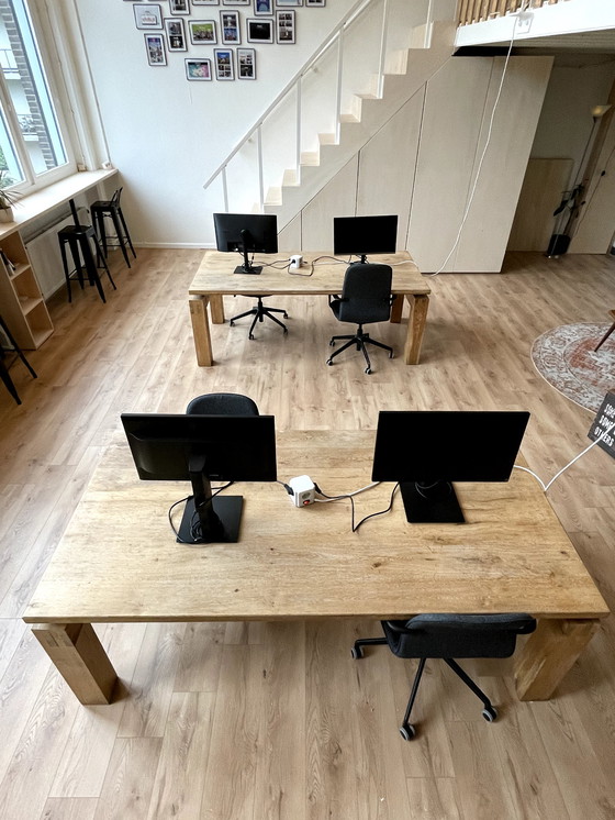 Image 1 of 2x Studio Mesa eikenhout design tafel