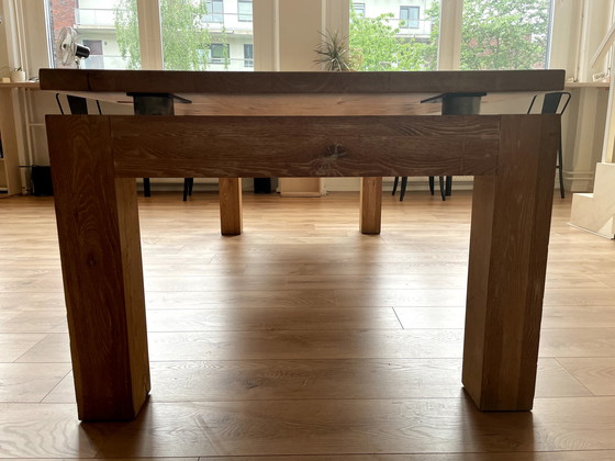 Image 1 of 2x Studio Mesa eikenhout design tafel