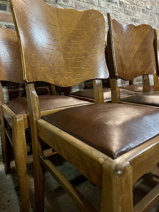 Set 6 Vintage Stoelen In Klassieke Stijl (Jaren ’50)