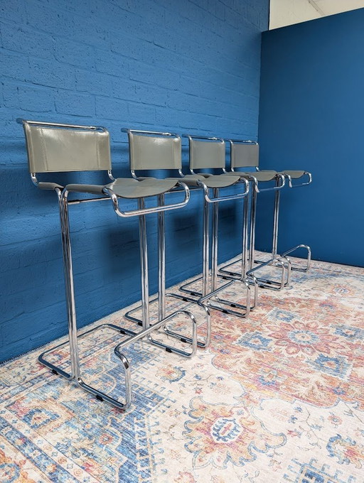 4X Vintage Bauhaus Barkrukken, Marcel Breuer Stijl