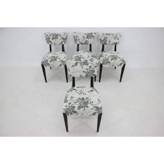 Image 1 of Set van 4 vintage eetkamerstoelen door Jindrich Halabala, Tsjecho-Slowakije 1950
