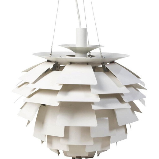 Vintage PH Artichoke witte hanglamp van Poul Henningsen, 1970