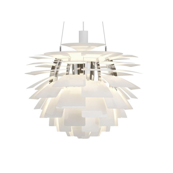 Image 1 of Vintage PH Artichoke witte hanglamp van Poul Henningsen, 1970