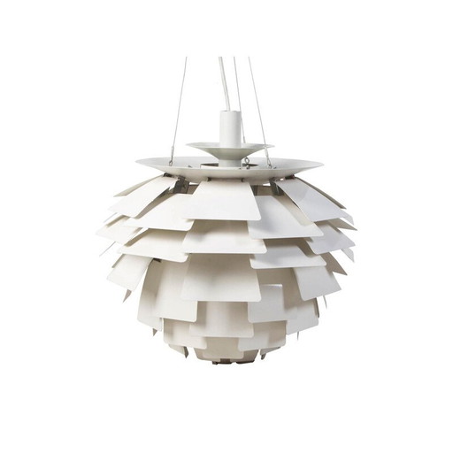 Vintage PH Artichoke witte hanglamp van Poul Henningsen, 1970