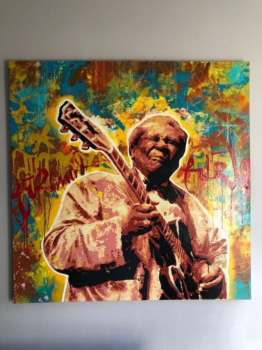 Rodrigo Izolag Bb King Origineel Schilderij