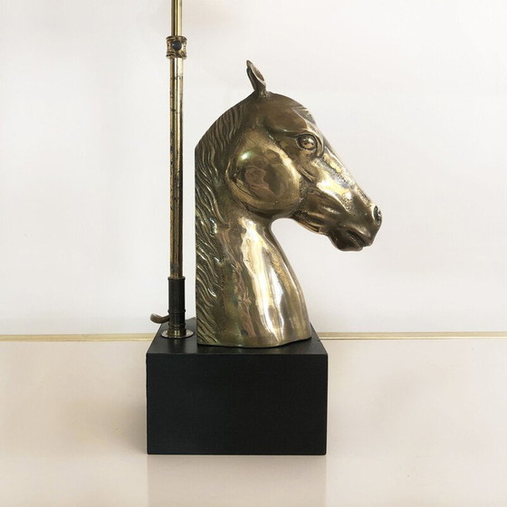 Image 1 of Vintage messing paardenlamp, 1970