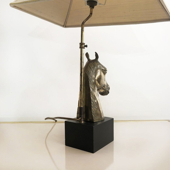 Image 1 of Vintage messing paardenlamp, 1970
