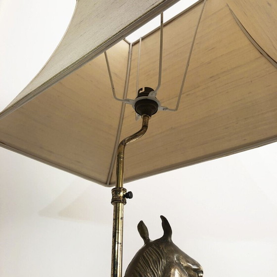 Image 1 of Vintage messing paardenlamp, 1970