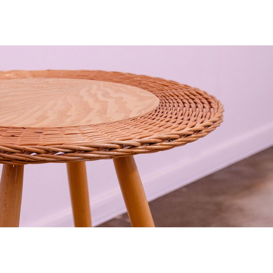 Image 1 of Vintage rotan salontafel van Jan Kalous voor Úluv, Tsjecho-Slowakije 1960