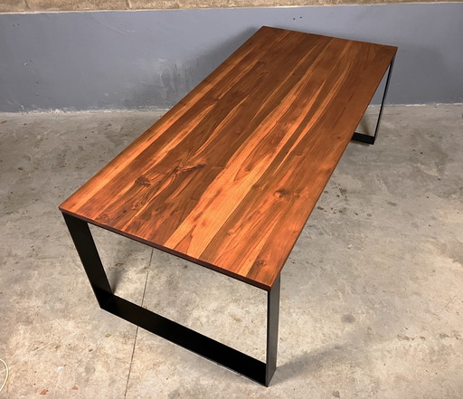 Eettafel Tuintafel Acacia Zwart Staal