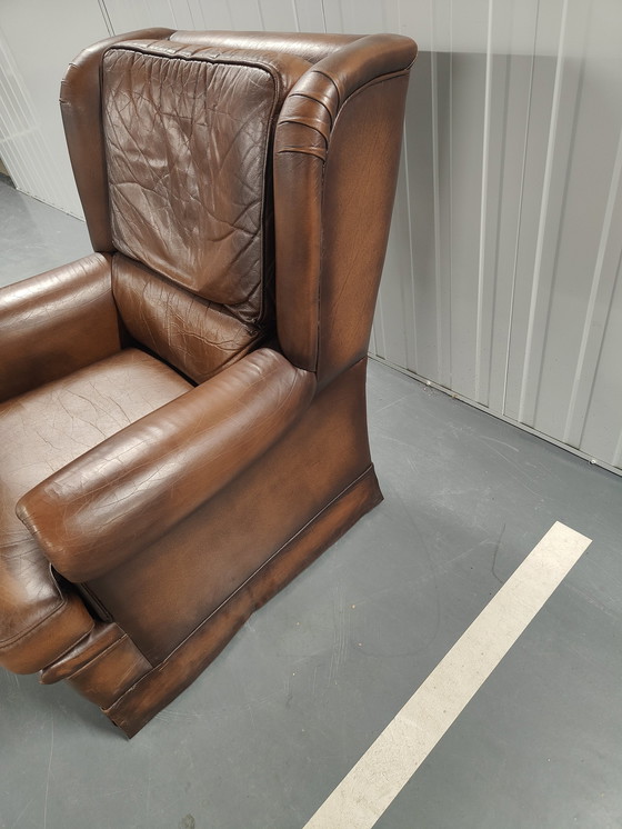 Image 1 of Muylaert Schaapslederen Oorfauteuil Met Los Zitkussen