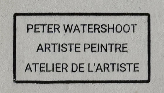Image 1 of Peter Waterschoot 1969-2022 Zeer fijn ingekleurd abstract schilderij