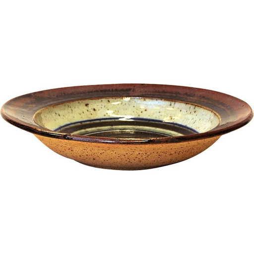 Keramische geglazuurde vintage schaal door Helle Allpass, Denemarken 1970