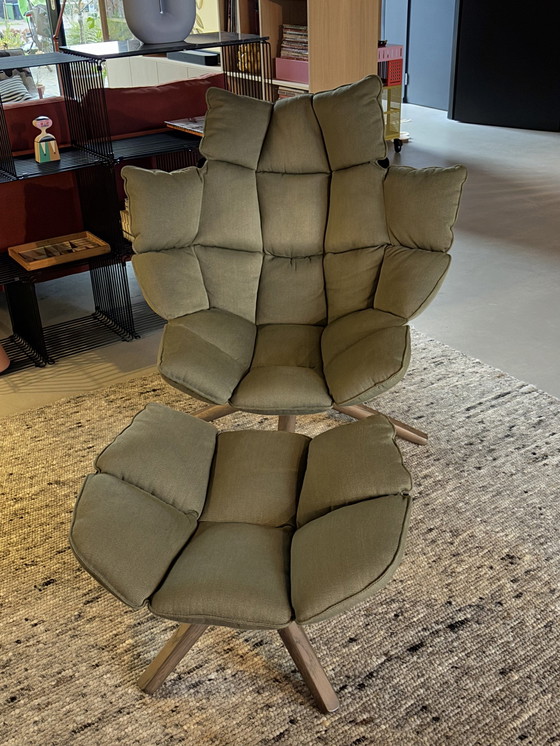 Image 1 of B&B Italia Husk H3G Lounge Chair Met Voetenbank Hp4