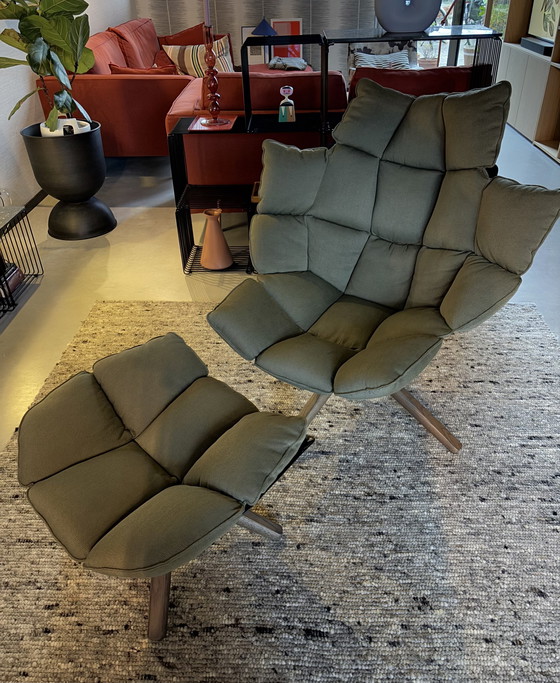 Image 1 of B&B Italia Husk H3G Lounge Chair Met Voetenbank Hp4