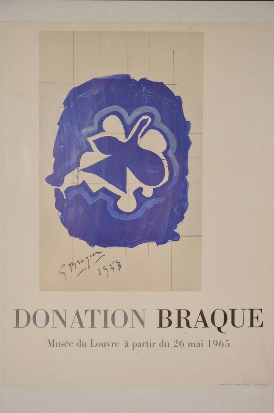 Image 1 of Lithografie uit 1965 door Georges Braque voor Louvre Museum, gedrukt door Mourlot