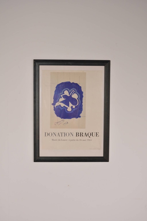 Lithografie uit 1965 door Georges Braque voor Louvre Museum, gedrukt door Mourlot