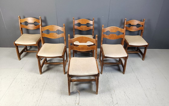 Image 1 of Vintage Brutalistische Eetkamerstoelen, Set van 6 - 1960