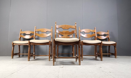 Image 1 of Vintage Brutalistische Eetkamerstoelen, Set van 6 - 1960