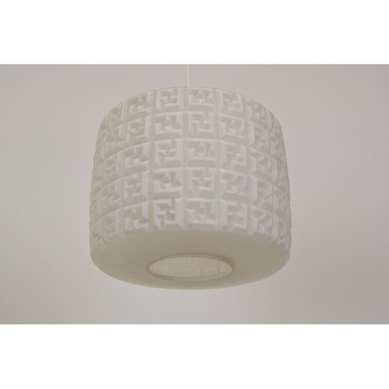 Image 1 of Vintage glazen en plastic hanglamp, Tsjecho-Slowakije 1960