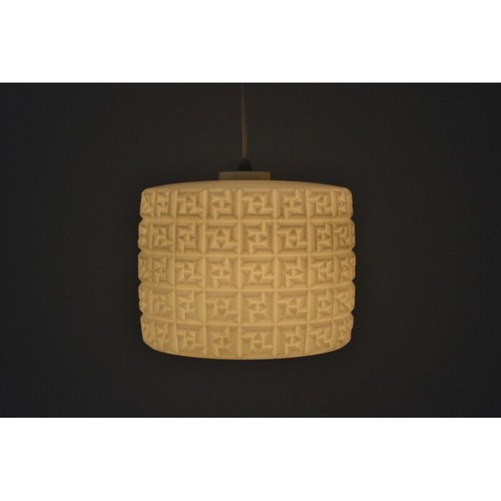 Image 1 of Vintage glazen en plastic hanglamp, Tsjecho-Slowakije 1960