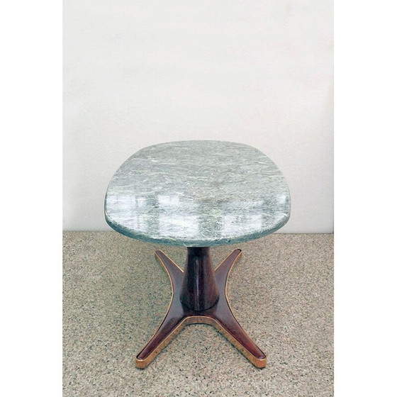 Image 1 of Vintage eettafel in rozenhout en marmer door Vittorio Dassi voor Mobili Moderni Lissone 1950