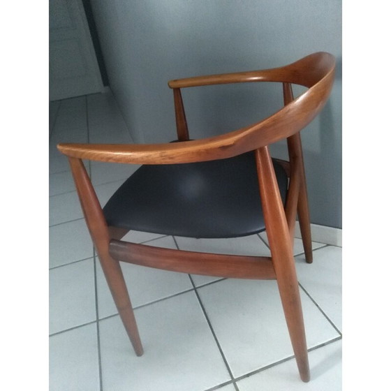 Image 1 of Vintage teakhouten fauteuil van IllUM Wikkelso voor Deense Niels Eilersen 1960