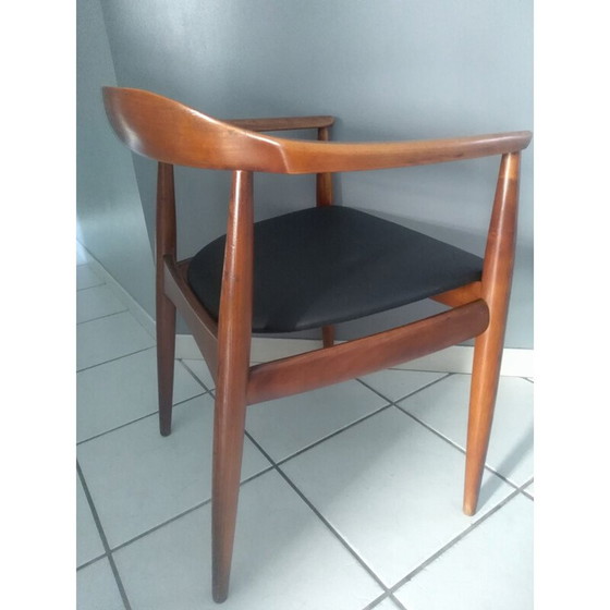 Image 1 of Vintage teakhouten fauteuil van IllUM Wikkelso voor Deense Niels Eilersen 1960
