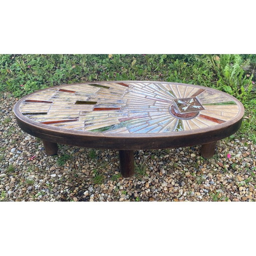 Vintage keramische salontafel van Barrois Vallauris, 1970