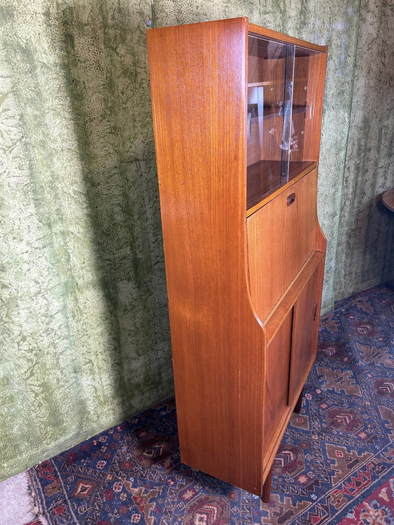 Image 1 of Mid century retro vintage teak bureau boekenkast 1960